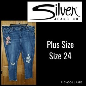 silver capris plus size